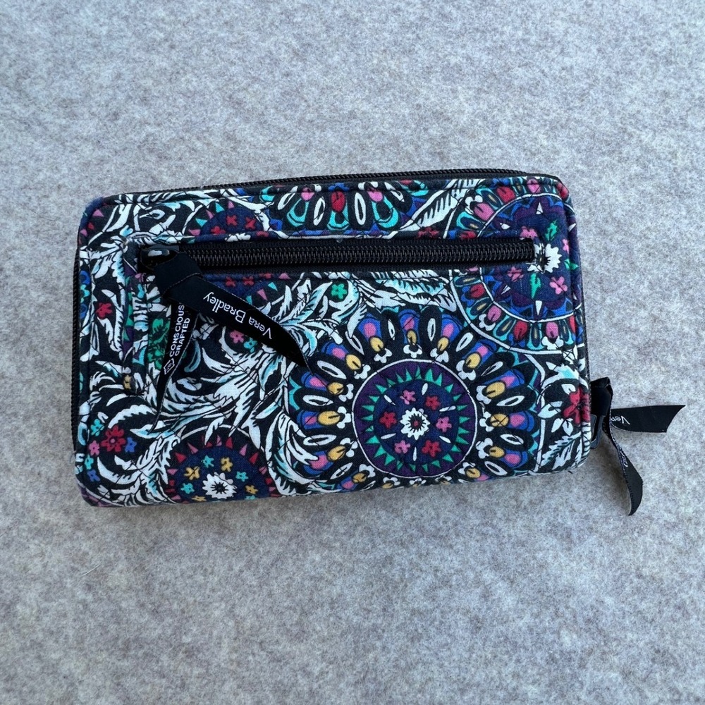 Vera Bradley Turnlock Wallet Womens OS Multi Color Quilted‎ Cotton Floral - Picture 4 of 9